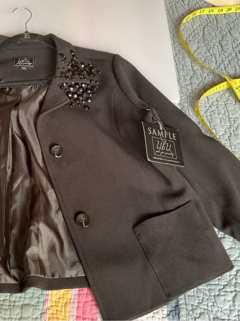 UBU Embellished Black Women's short black vintagey jacket
